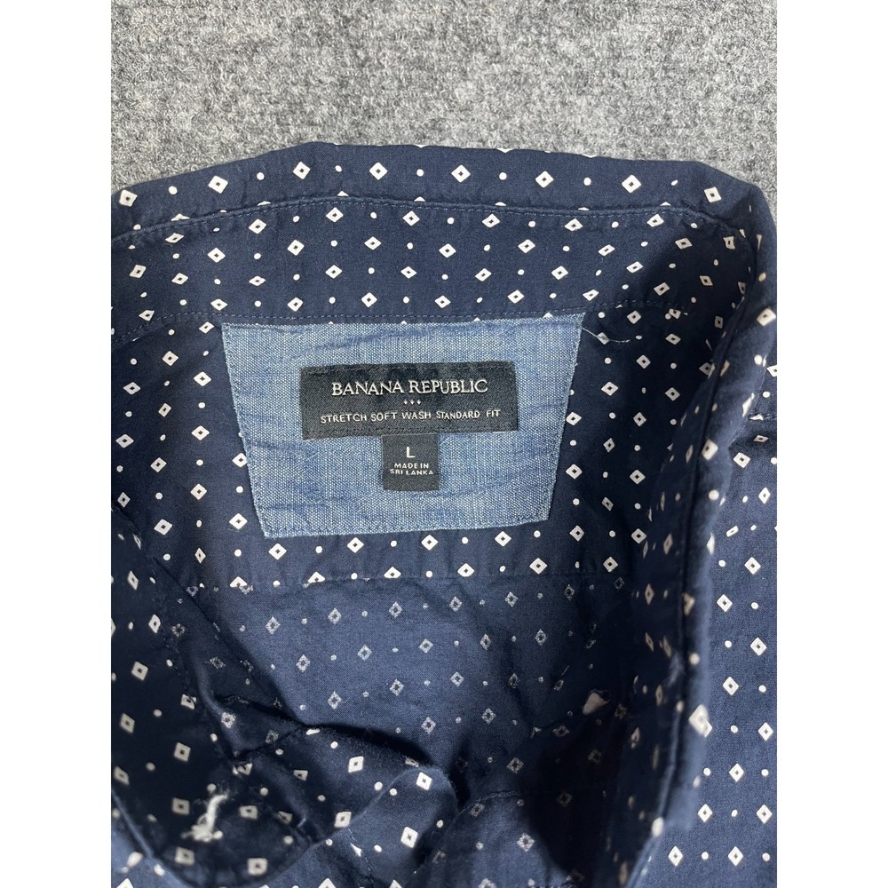 Banana Republic Stretch Soft Wash Button up - Button down collar Men's Large SS - Picture 3 of 8